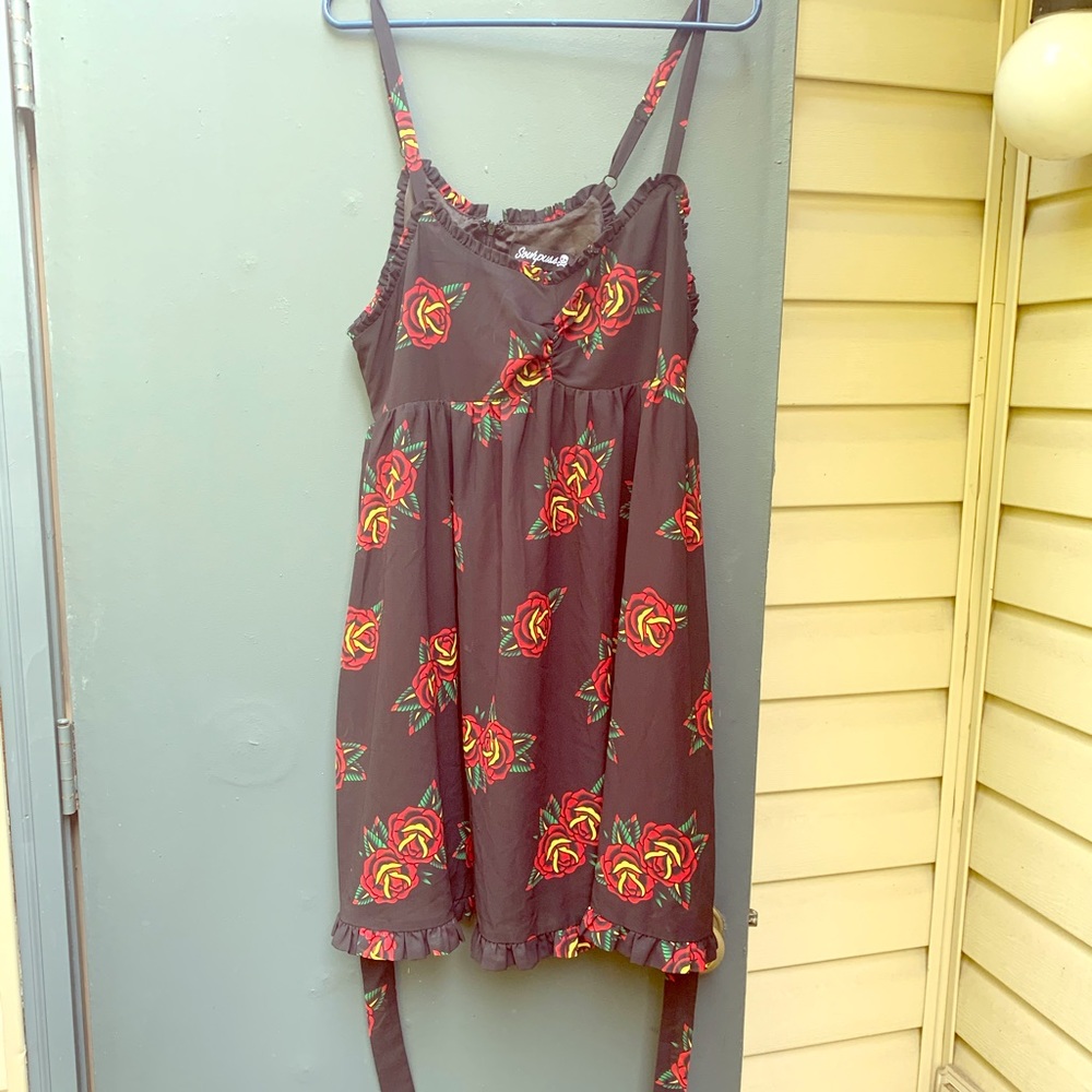 Sourpuss Black dress with roses